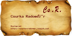 Csurka Radomér névjegykártya
